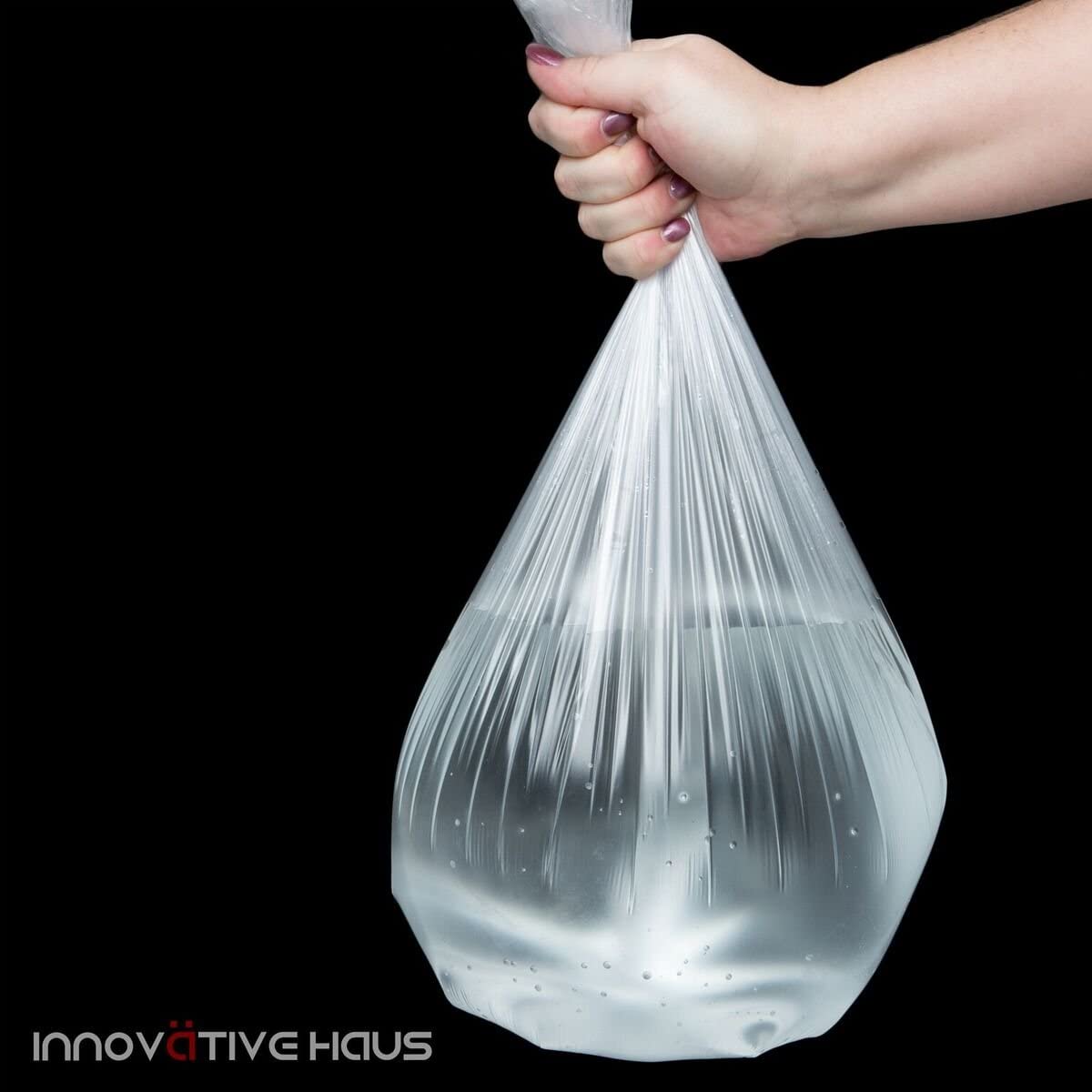 Innovative Haus Wastebasket Liners Clear Garbage Bags 10 Gallon-100pcs