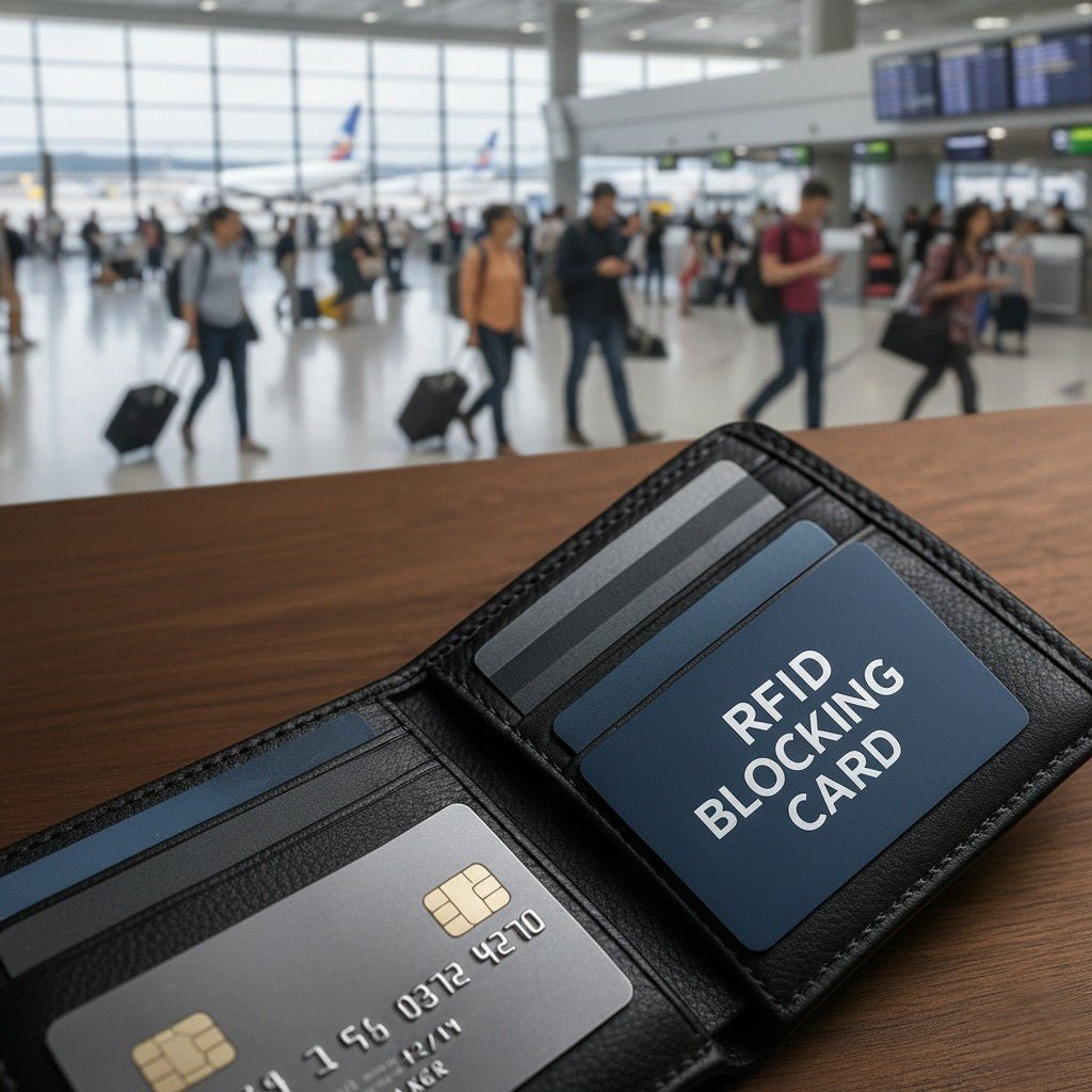 Where do you put the RFID blocking card?