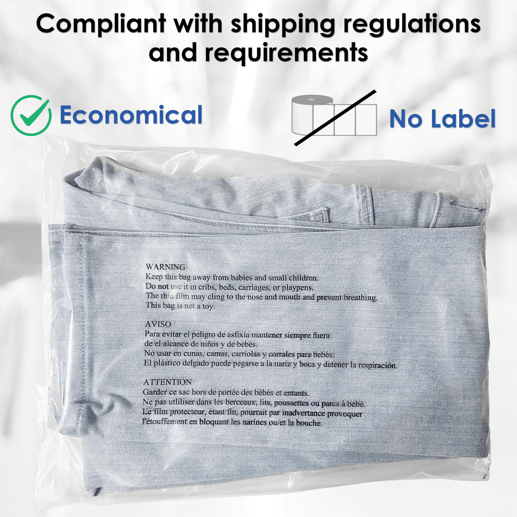 14" x 20" Clear Poly Mailer Bags with Secure Self - Seal, 1.6 Mil - Tamper - Proof & Durable Packaging Solution