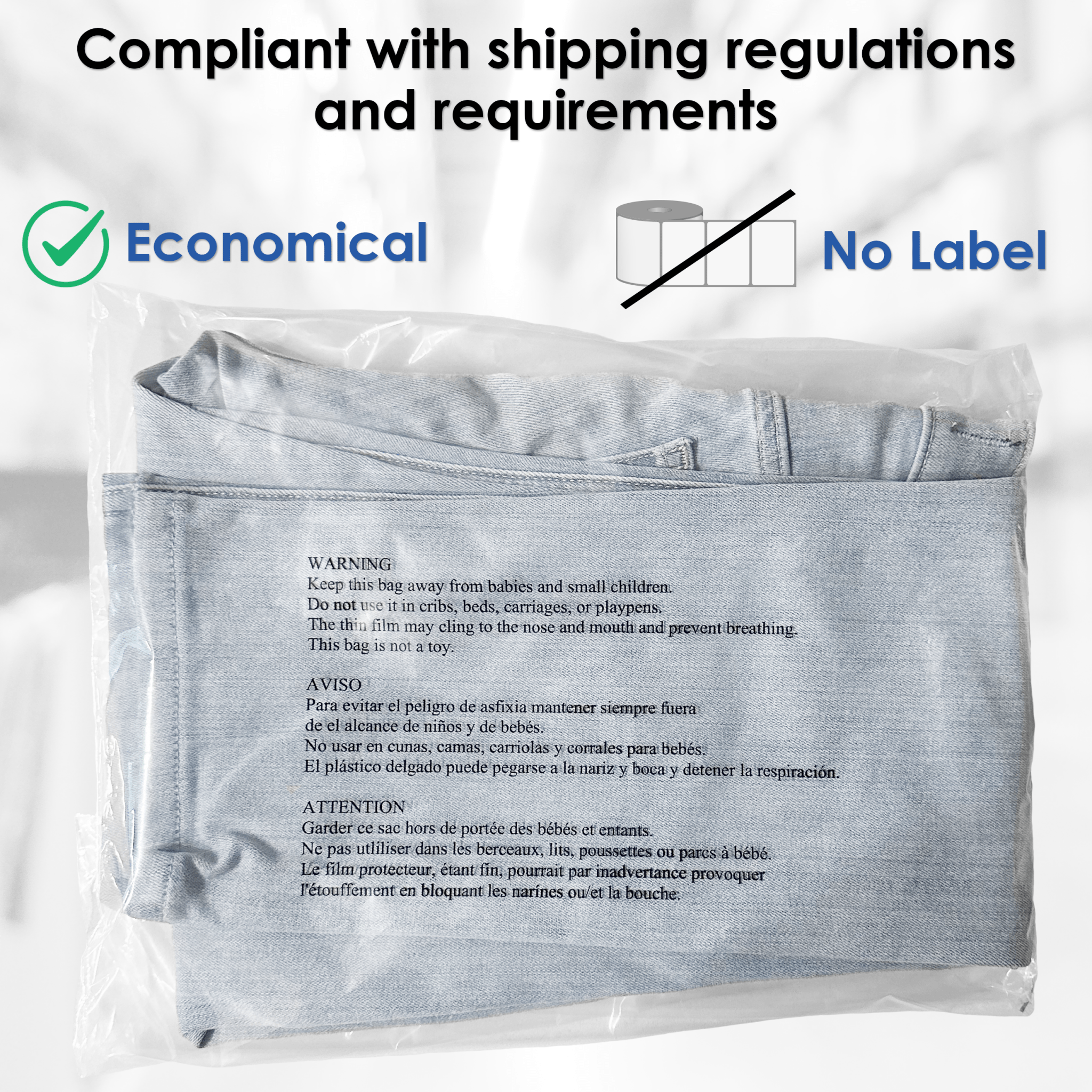 14" x 20" Clear Poly Mailer Bags with Secure Self - Seal, 1.6 Mil - Tamper - Proof & Durable Packaging Solution