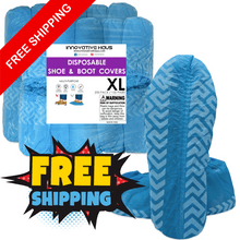 Load image into Gallery viewer, 200-Pack Blue Disposable Shoe Covers – XL Size, Water-Resistant, Tear-Resistant, Non-Slip Overshoes for Indoor Use
