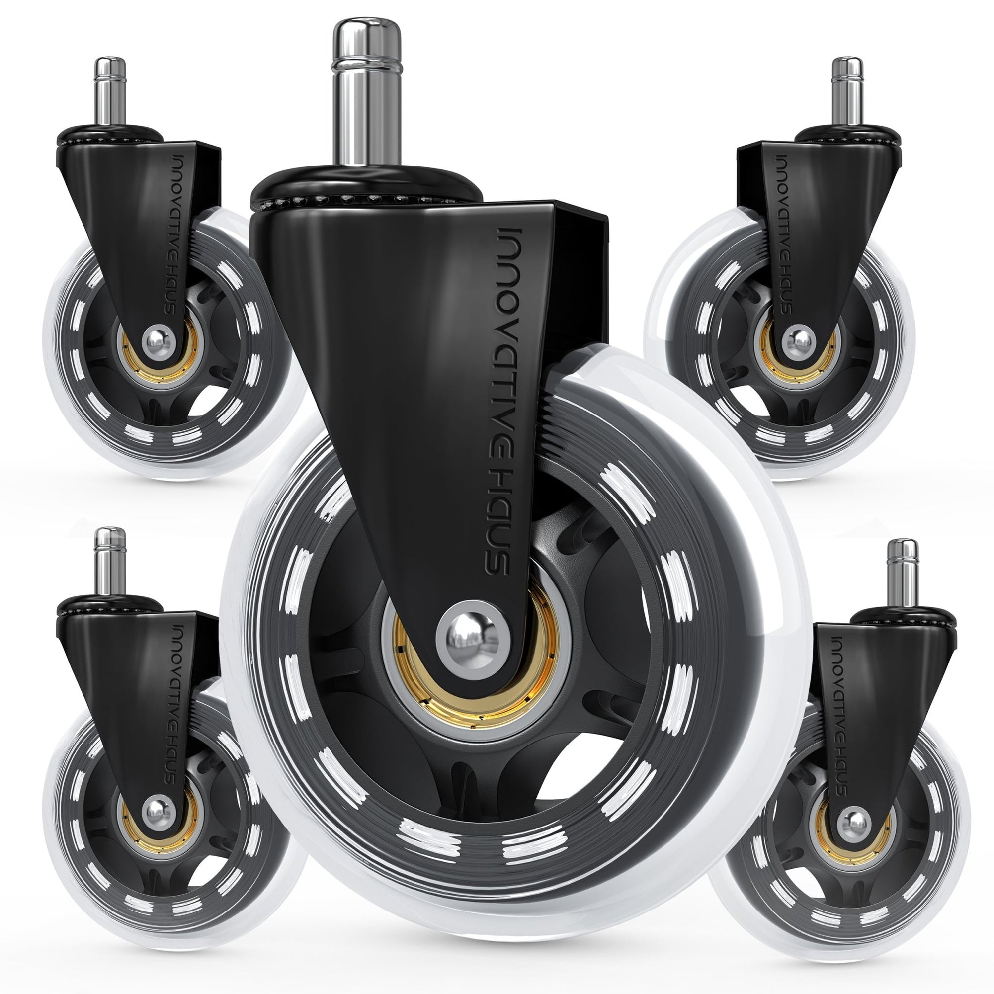 3 Inch Universal Fit Office Chair Wheels - Set of 5 - [2 Pack]