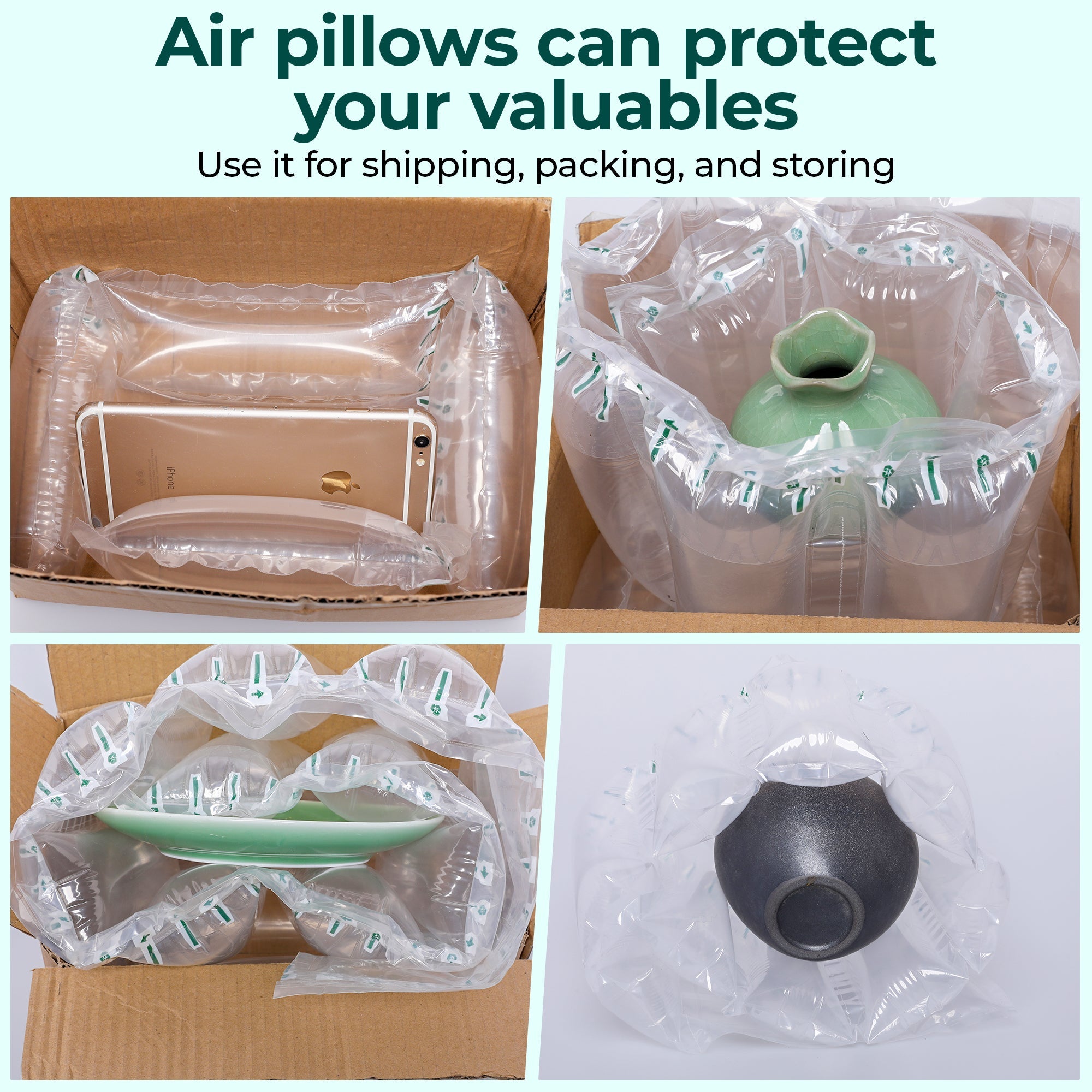 Inflatable Air Pillows - 4" x 8" - Clear - 330 Count