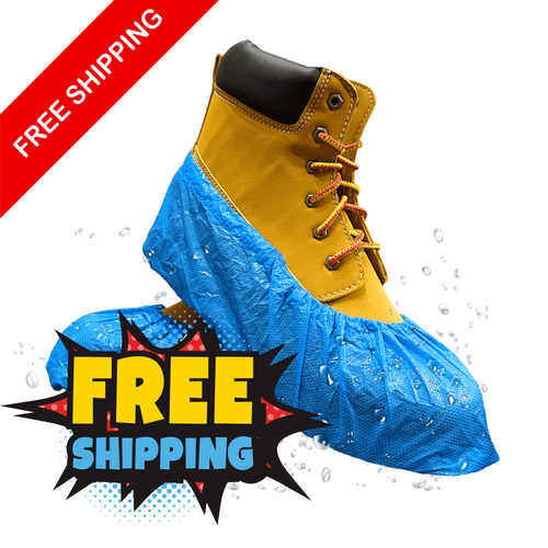 50 - Pack Waterproof Blue Plastic Disposable Shoe Covers – XL Size, Non - Slip, Tear - Resistant, Latex - Free Overshoes - Innovative Haus