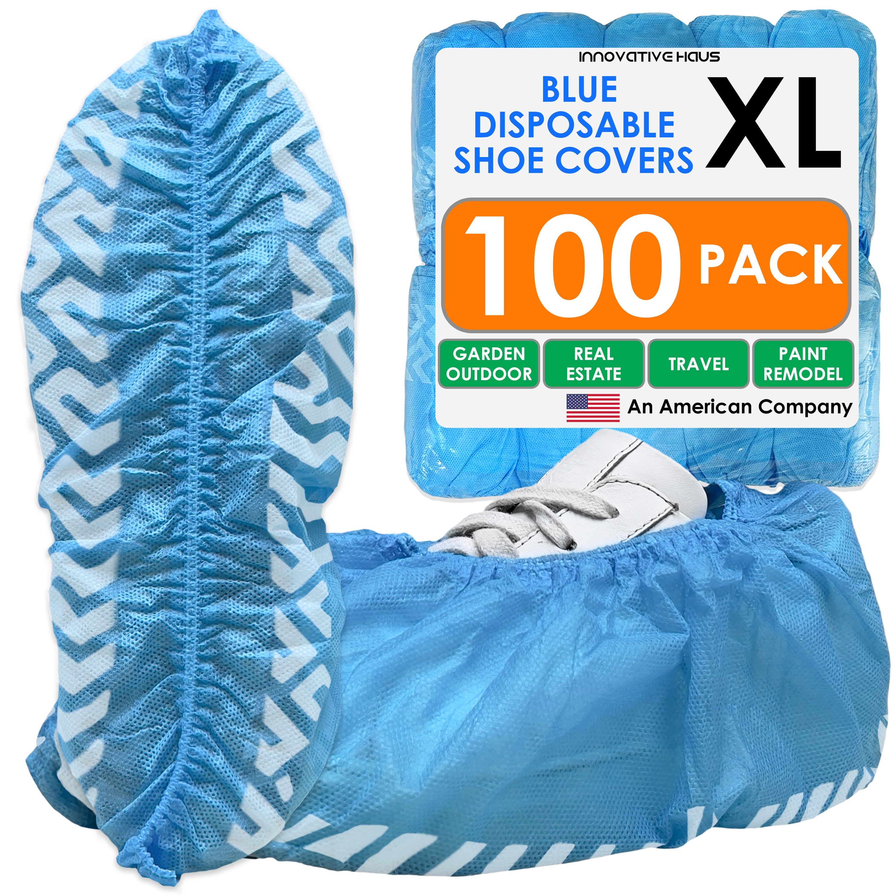 Disposable Shoe Covers - Water Resistant - Blue - 100 Pack