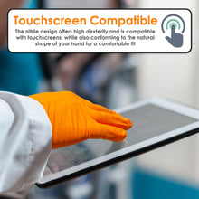 Load image into Gallery viewer, Nitrile Gloves with Diamond Texture - 8 Mil - Large - Orange
