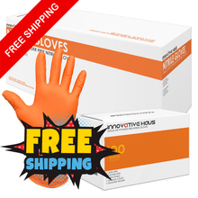 Load image into Gallery viewer, Nitrile Gloves with Diamond Texture - 8 Mil - Large - Orange

