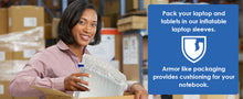 Load image into Gallery viewer, inflatable laptop shipping bags, 14 - 16 inch notebooks, bubble cushioning, safely ship laptops
