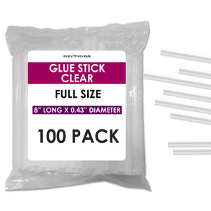 Clear Mini Glue for Hot Glue Gun - 8" x 0.43" - Ideal for Crafting & Repairs - 100 Pack