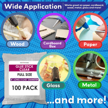 Load image into Gallery viewer, Clear Mini Glue for Hot Glue Gun - 8&quot; x 0.43&quot; - Ideal for Crafting &amp; Repairs - 100 Pack
