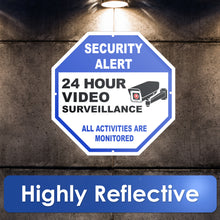 Load image into Gallery viewer, warning security cameras in use signs, on camera sign, video and audio surveillance signs, video recording
