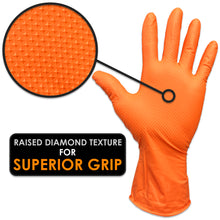 Load image into Gallery viewer, orange gloves, mechanic nitrile gloves, mechanic rubber gloves, 8 mil nitrile gloves xl, shop gloves mechanic
