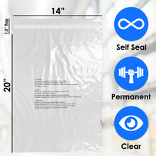 Load image into Gallery viewer, clear poly bags for shipping poly &amp; plastic packaging bags clear poly bags 10x13 14x20 poly bags
