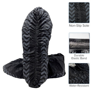 hoes covers disposable, shoe booties, shoe covers disposable non slip, shoe protector covers, black shoe covers