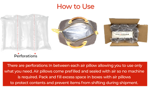 4" x 8" Pre-Filled Air Pillows for Packaging - Lightweight, Protective Void Fill Cushions for Shipping