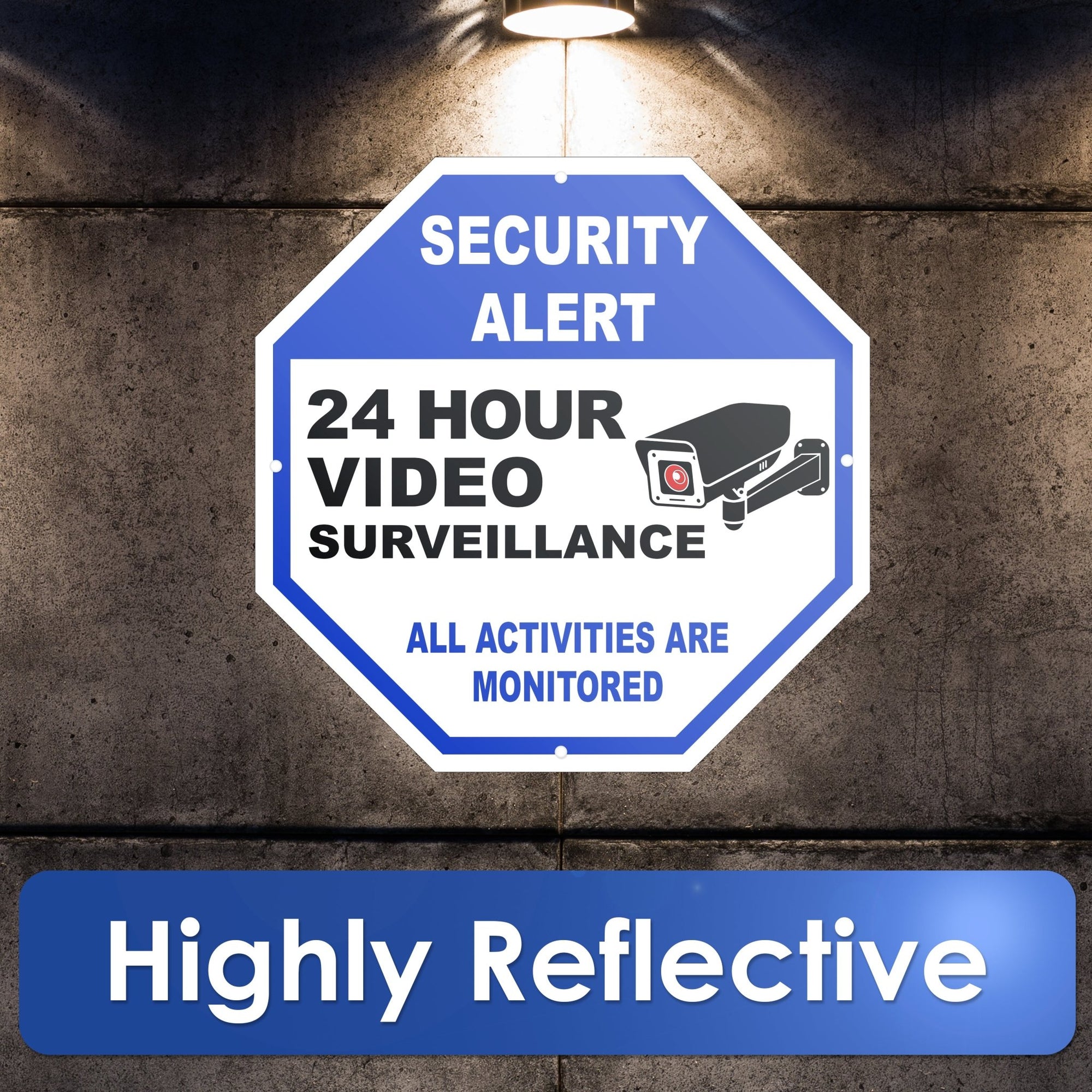 Video Surveillance Sign - 10" x 10" - Blue - 2 Pack