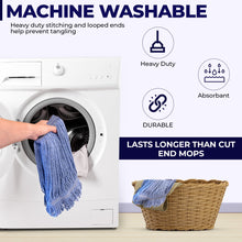 Load image into Gallery viewer, Blue Mop Heads - Heavy Duty Commercial Grade - Synthetic Cotton Blend Looped End - Innovative Haus

