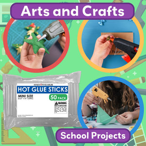 Mini Glue Sticks for Hot Glue Gun - 4" x 0.27" - Clear - 50 Pack