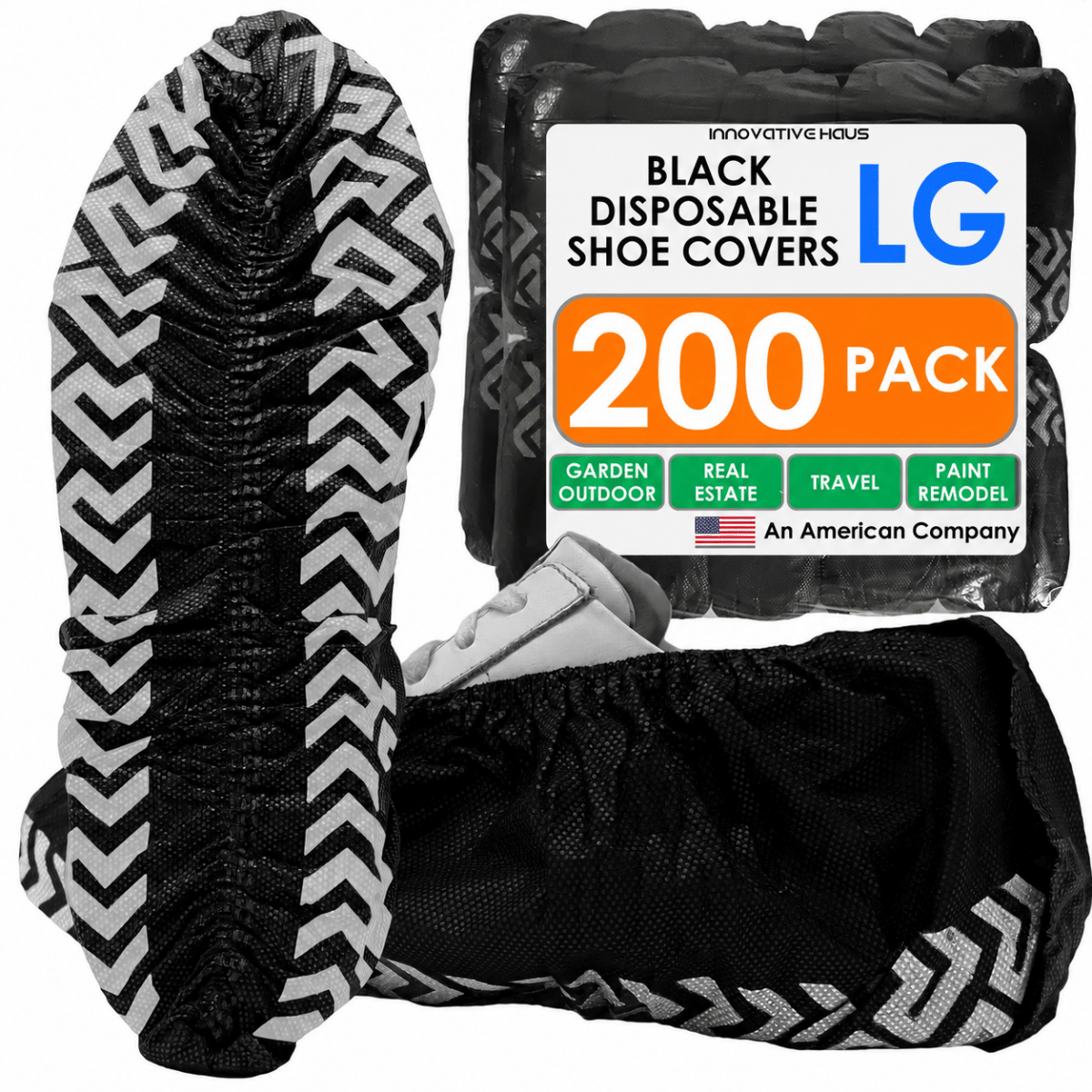 Disposable Shoe Covers - Water Resistant - Black