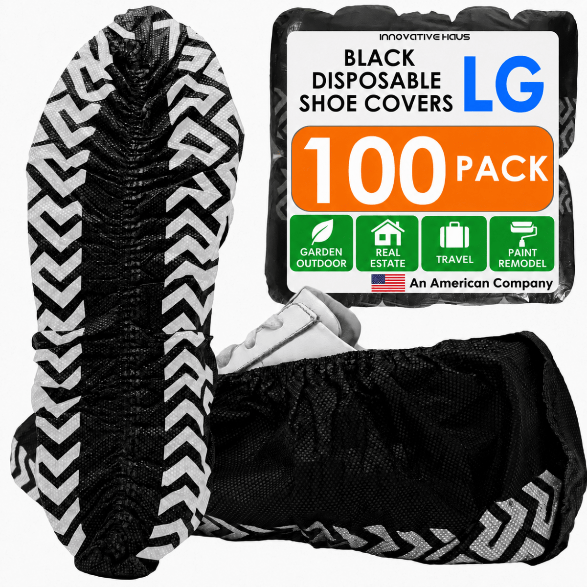 Disposable Shoe Covers - Water Resistant - Black