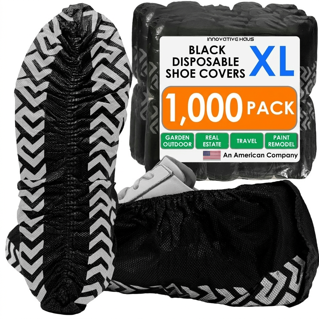 Disposable Shoe Covers - Water Resistant - Black