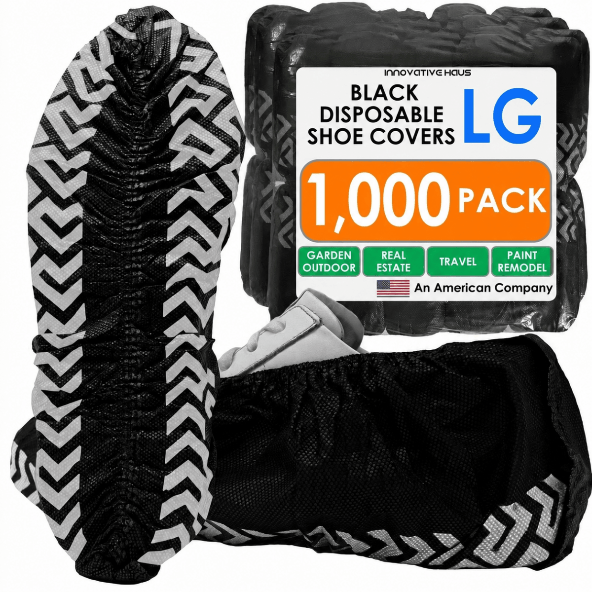 Disposable Shoe Covers - Water Resistant - Black