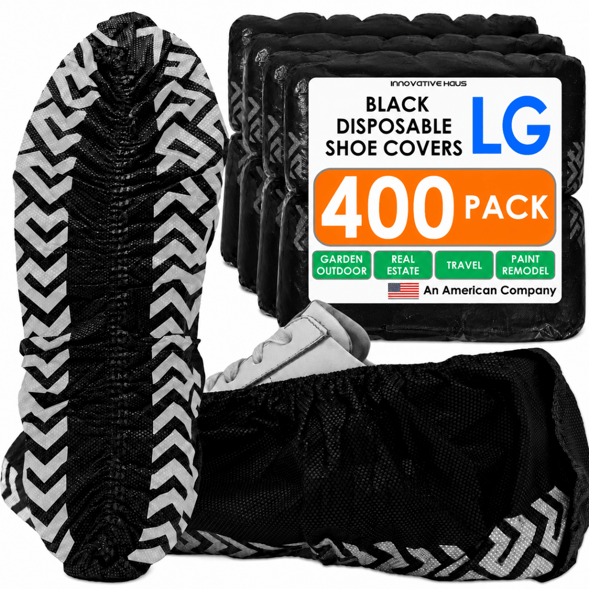 Disposable Shoe Covers - Water Resistant - Black