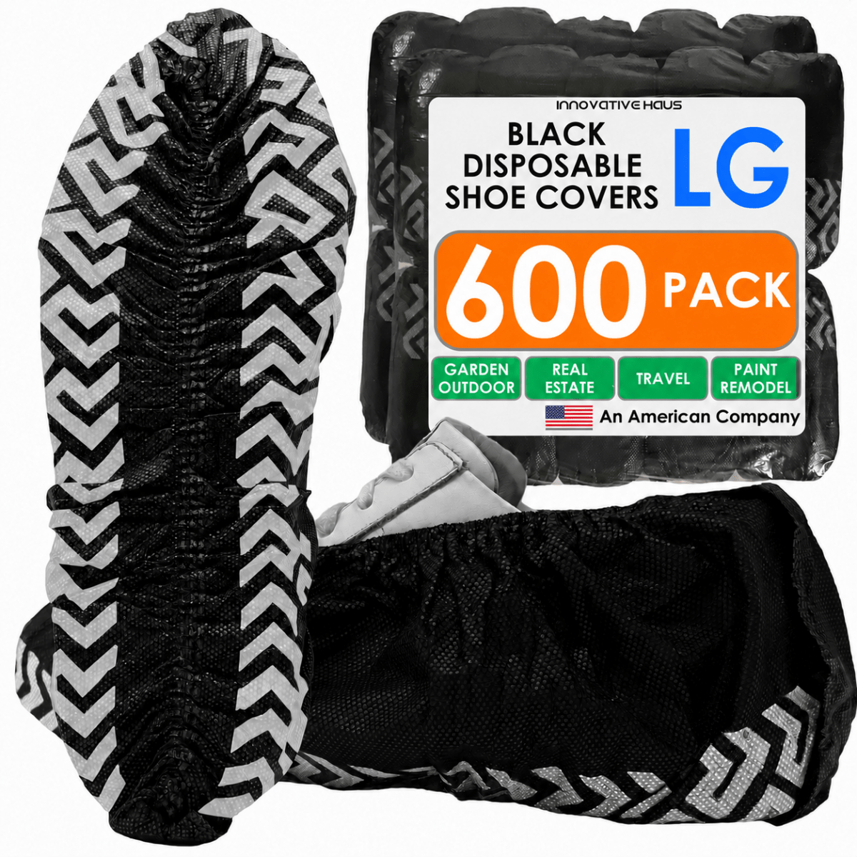 Disposable Shoe Covers - Water Resistant - Black