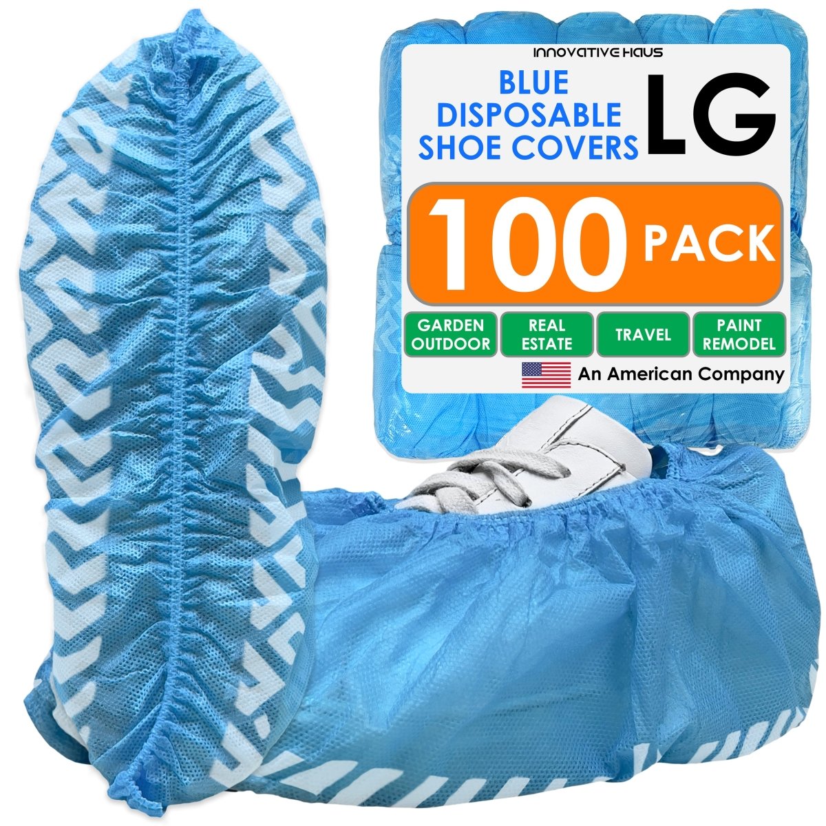 Disposable Shoe Covers - Water Resistant - Blue - 100 Pack
