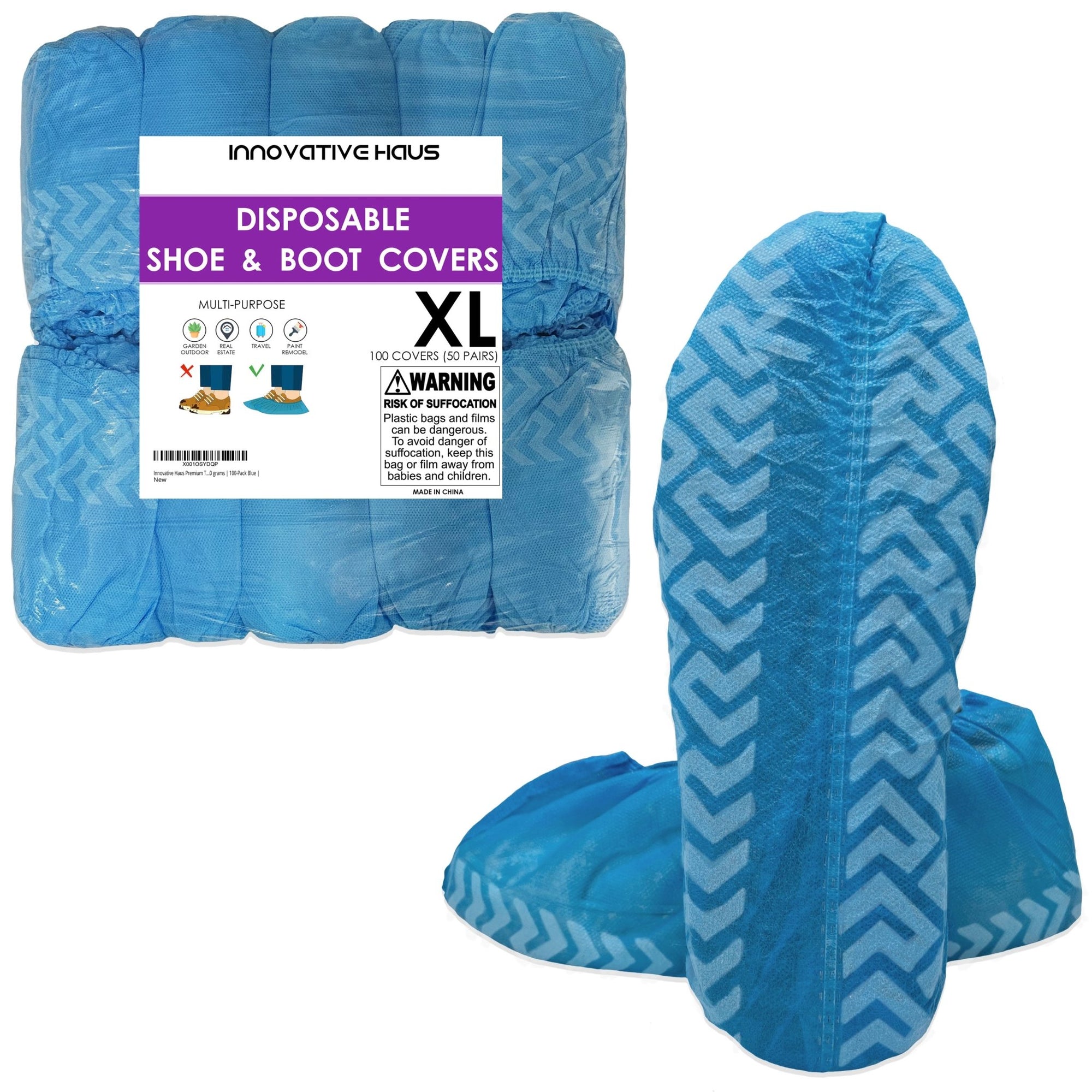 Disposable Shoe Covers - Water Resistant - XL - Blue - 200 Pack