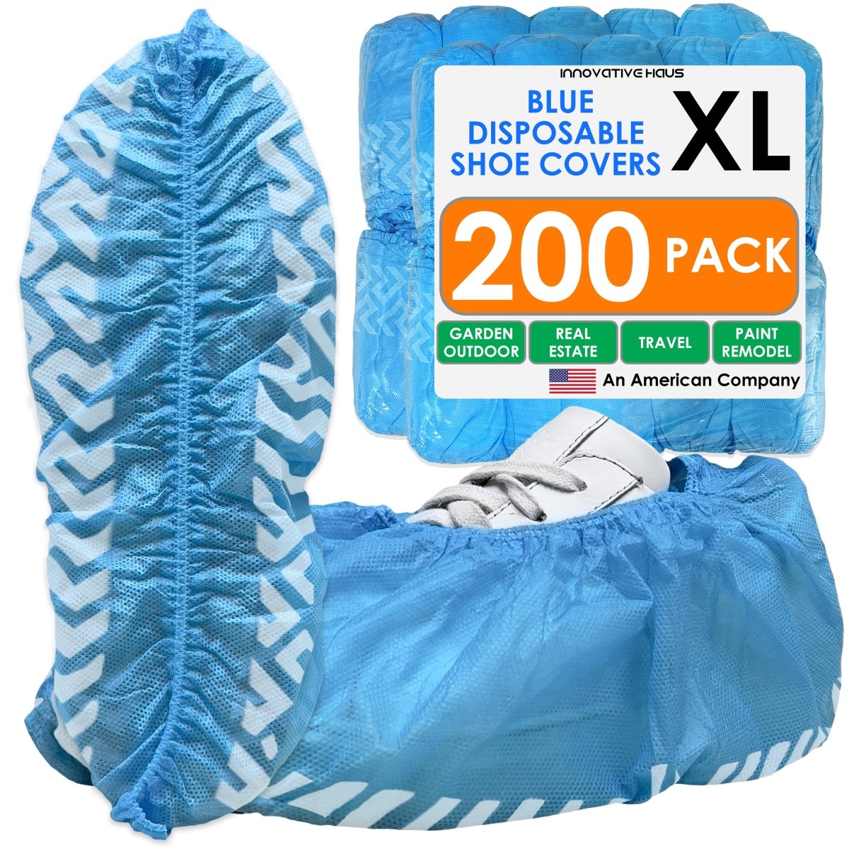 Disposable Shoe Covers - Water Resistant - XL - Blue - 200 Pack
