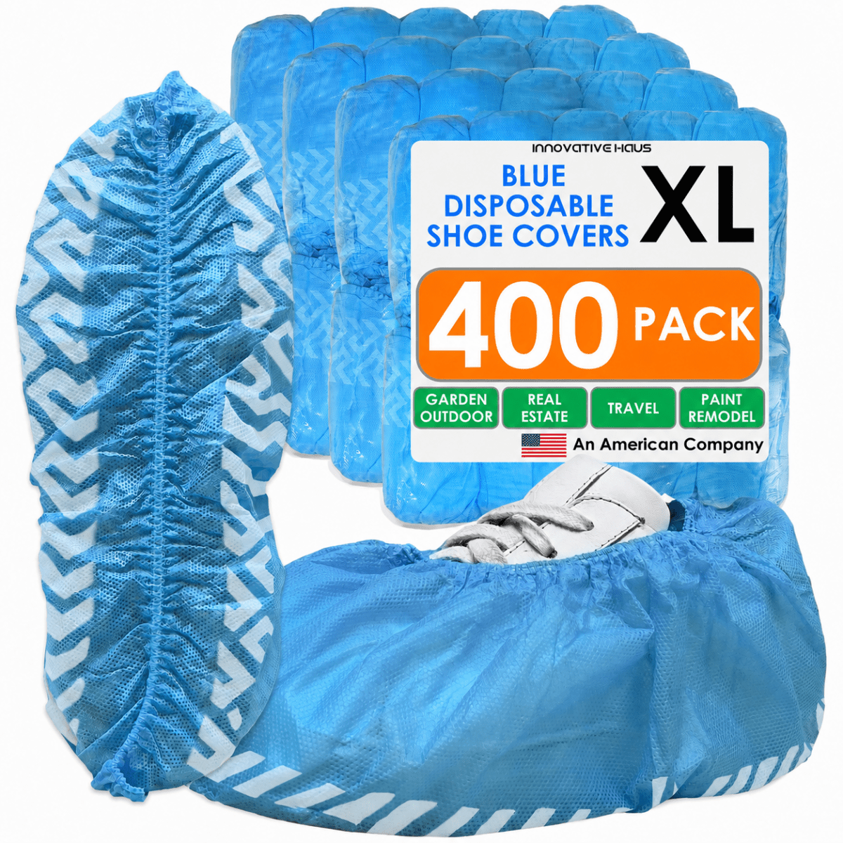 Disposable Shoe Covers - Water Resistant - XL - Blue - 400 Pack
