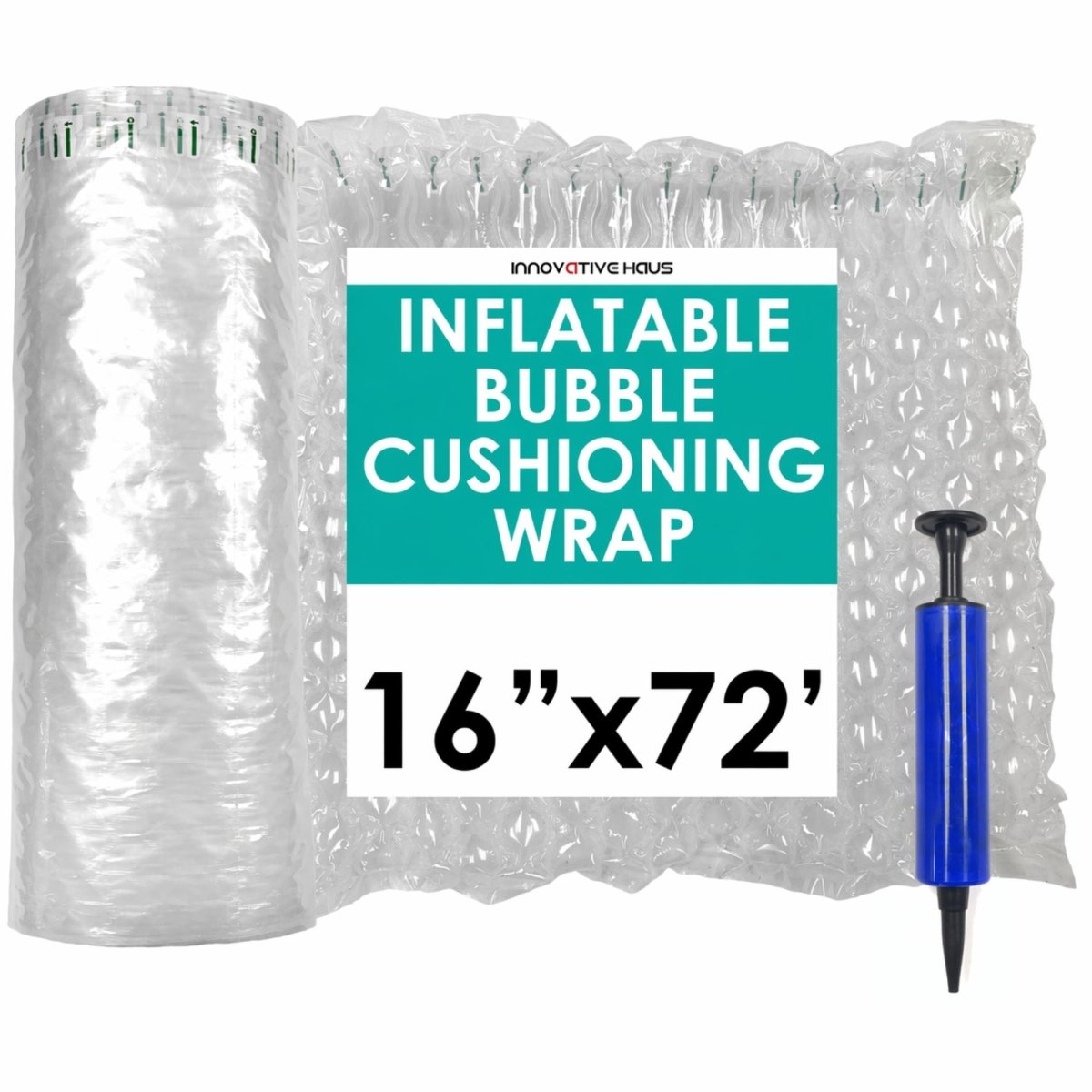 Inflatable Air Pillows Packaging Supply - 16" x 72' - Clear