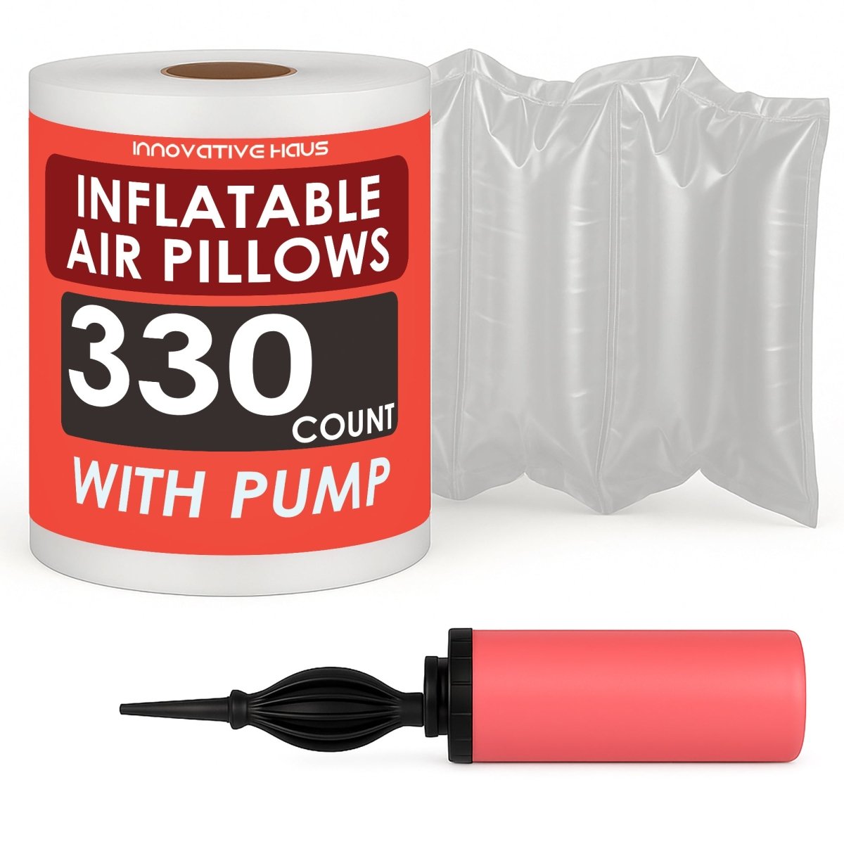 Inflatable Air Pillows Packaging Supply - 4" x 8" - Clear - 330 Count