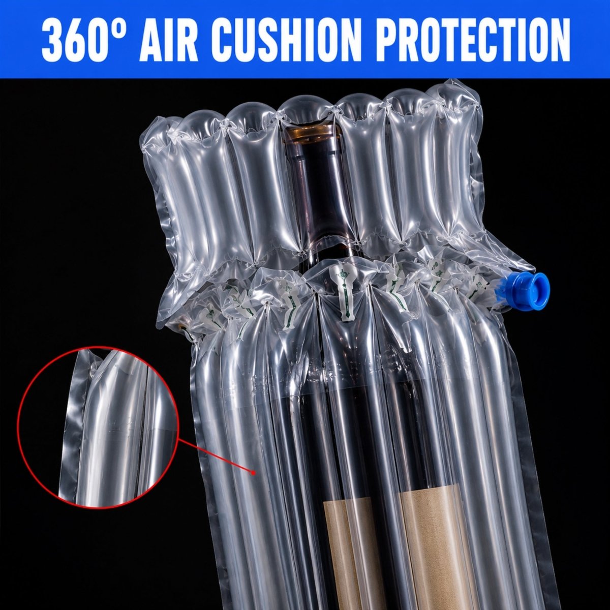 Inflatable Wine Bottle Protectors - 9" x 16" - Clear