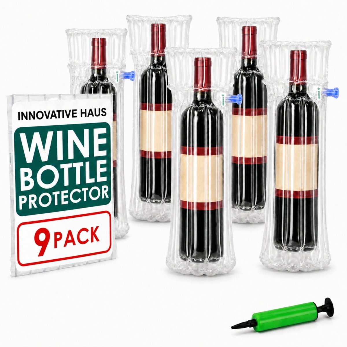 Inflatable Wine Bottle Protectors - 9" x 16" - Clear