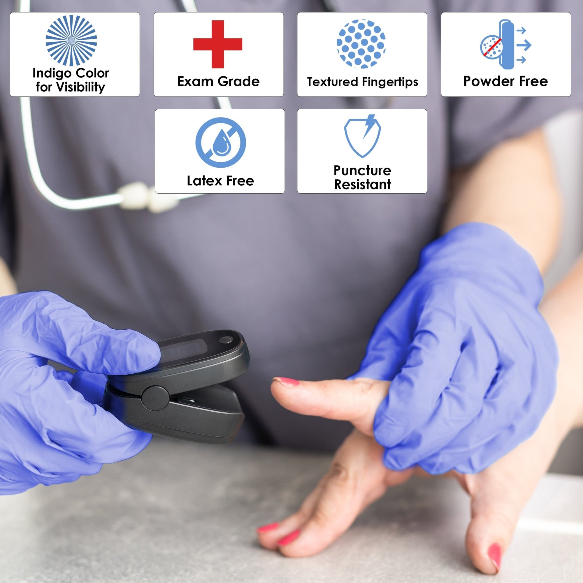 Nitrile Gloves - Powder Free - Medical Grade - Blue