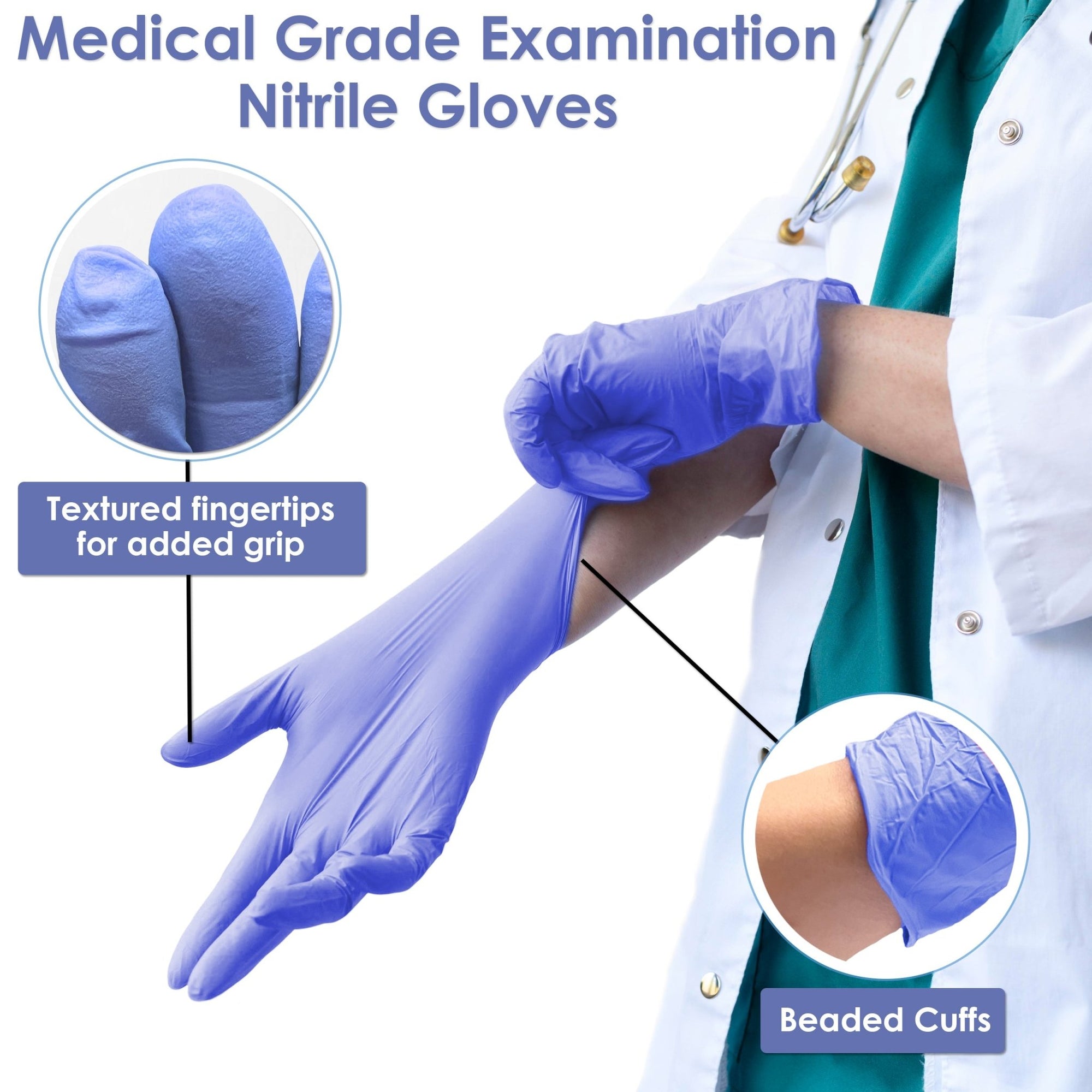 Nitrile Gloves - Powder Free - Medical Grade - Blue