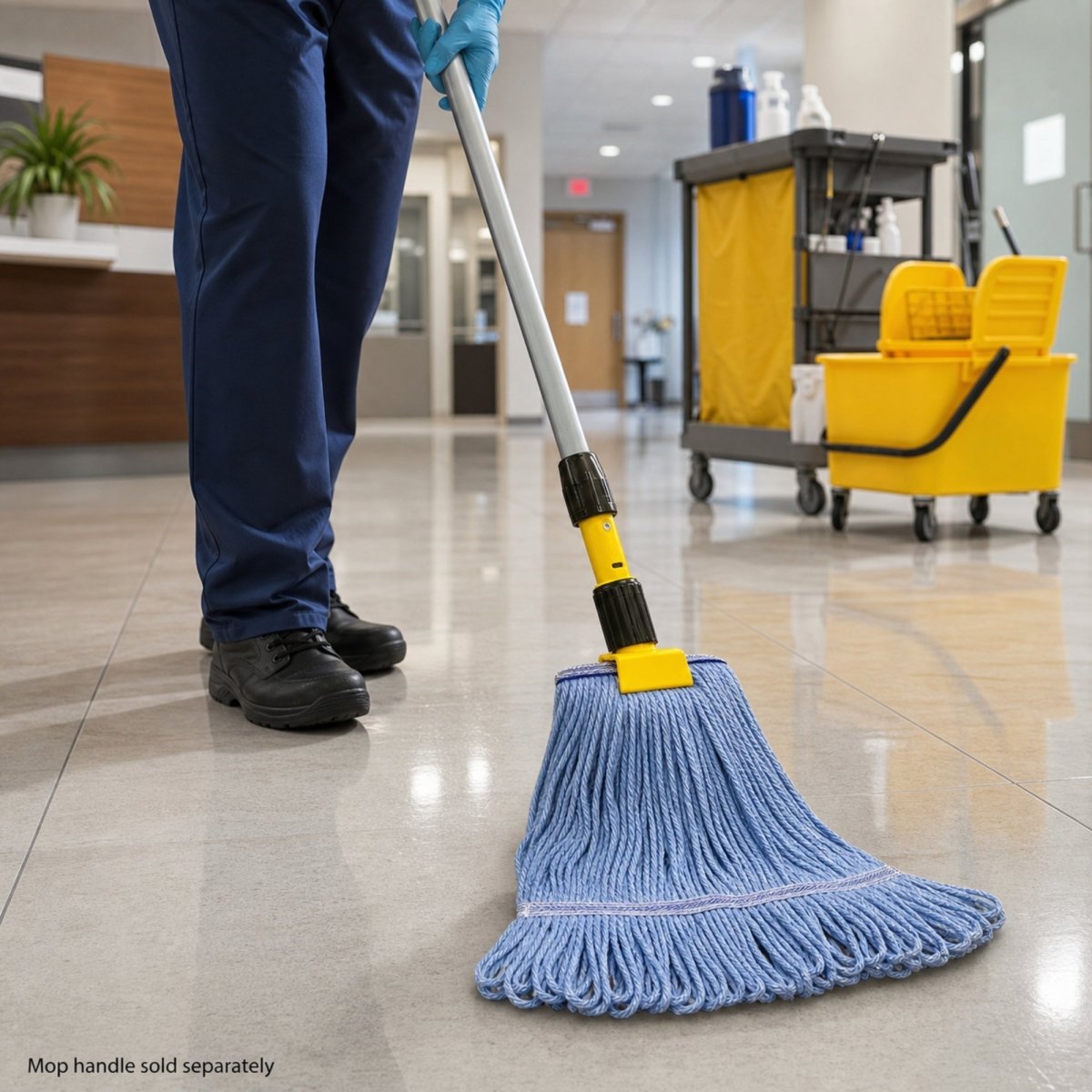 Mop Heads - Cleaning Products - Synthetic Cotton - Looped End - 16 oz - Blue
