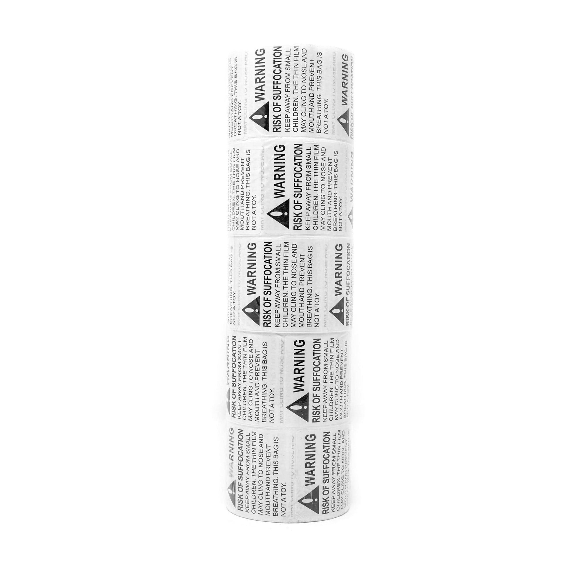 Risk of Suffocation Warning Labels - 2" x 2" - 5 Pack
