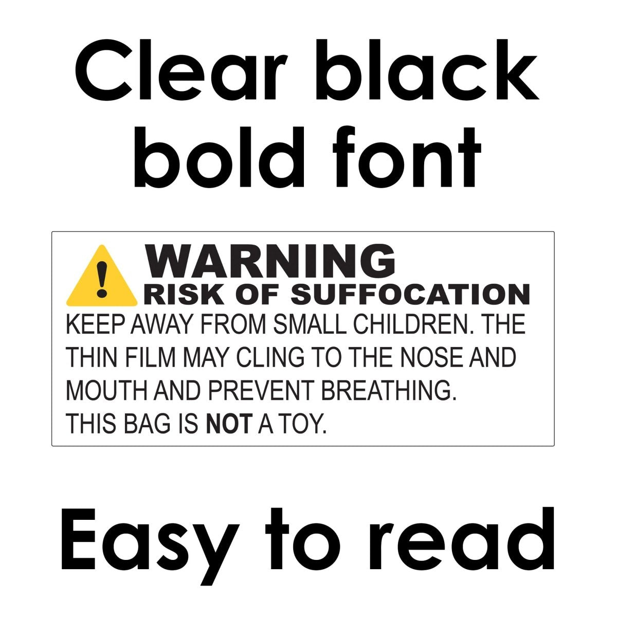 Suffocation Risk Sign Packaging Warning Labels - Risk of Suffocation – Innovative Haus