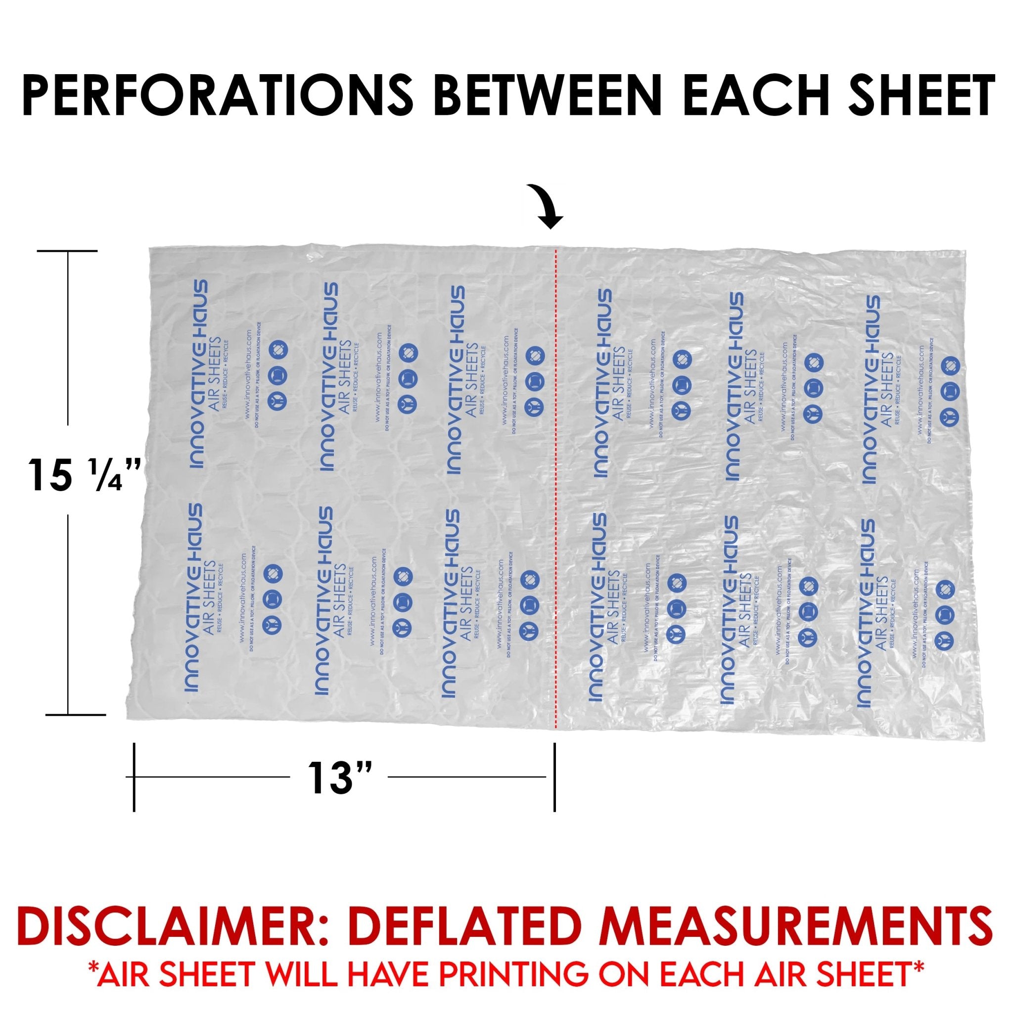 10" x 12" Air Pillows for Packaging - 50 Pack