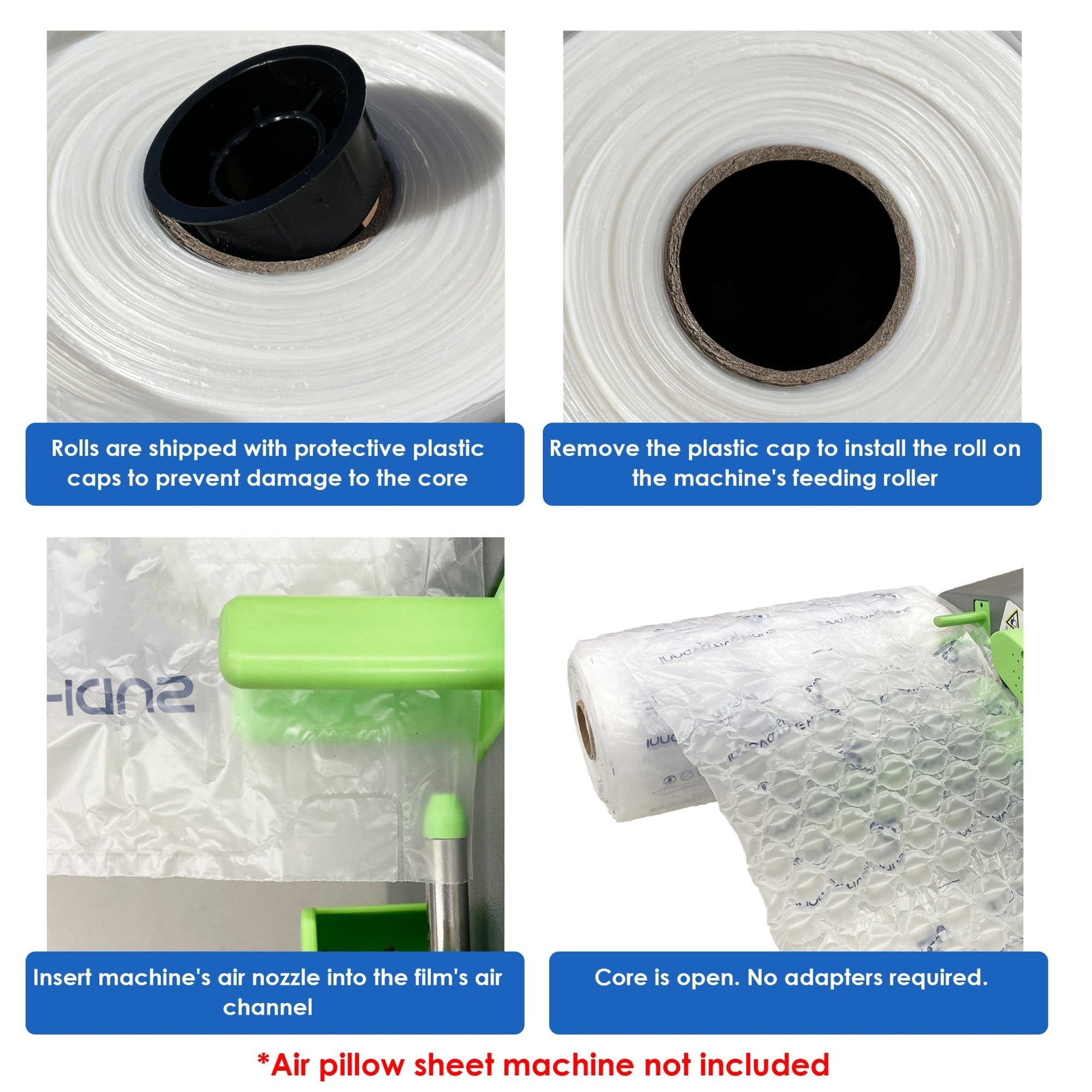 Air Pillows for Packaging - Roll - 10" x 12" - 985 Feet