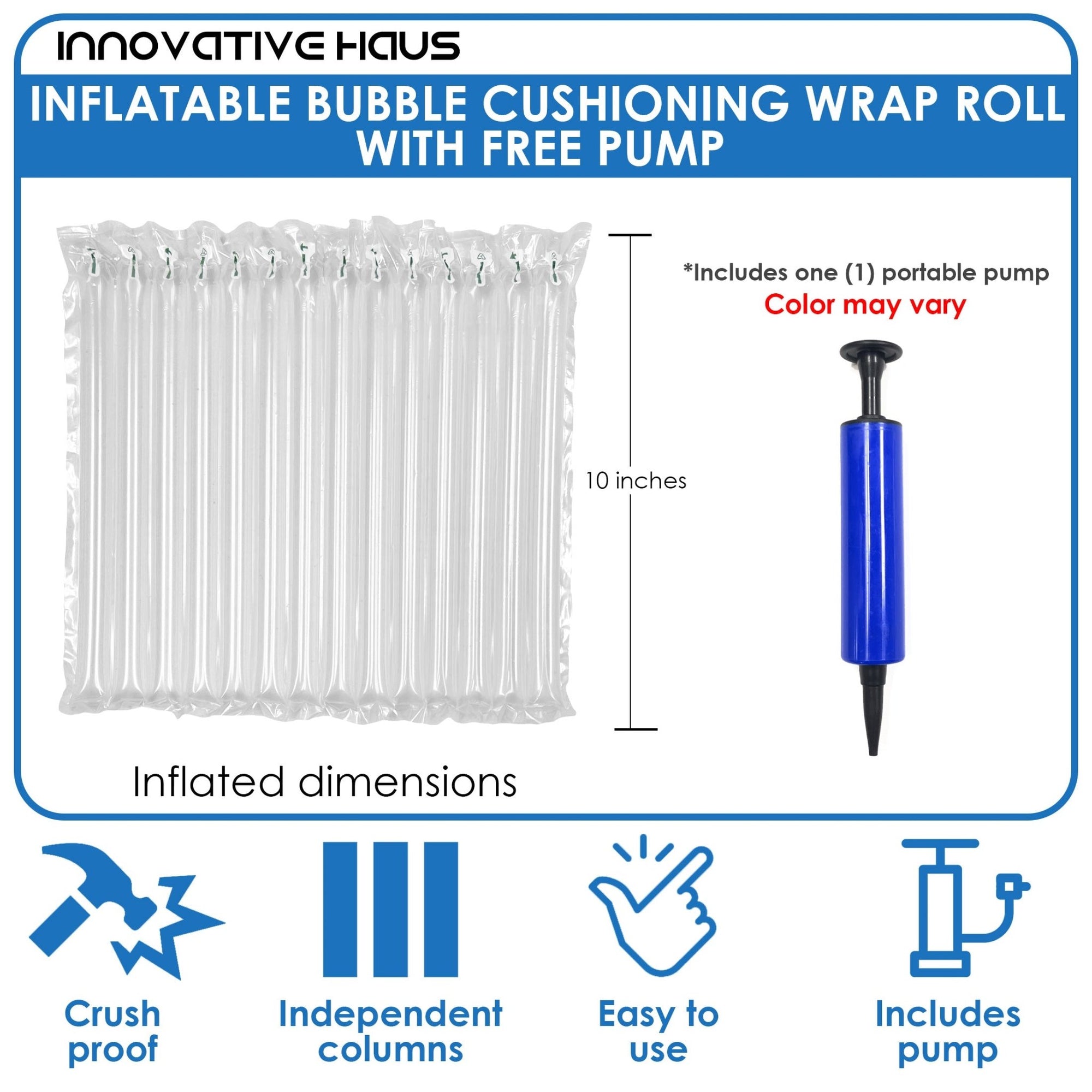 Inflatable Air Pillows - 10" x 144' - Clear