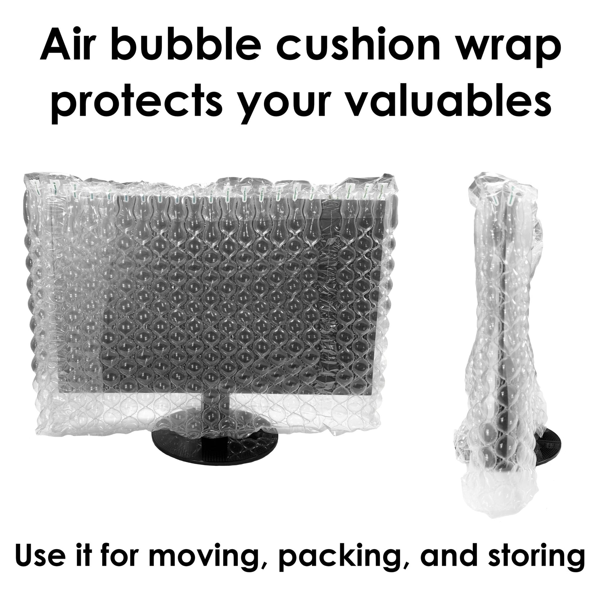 Inflatable Cushioning Wrap Roll with Hand Pump - Durable, Lightweight Packaging Protection - Perforated Every 19 Inches