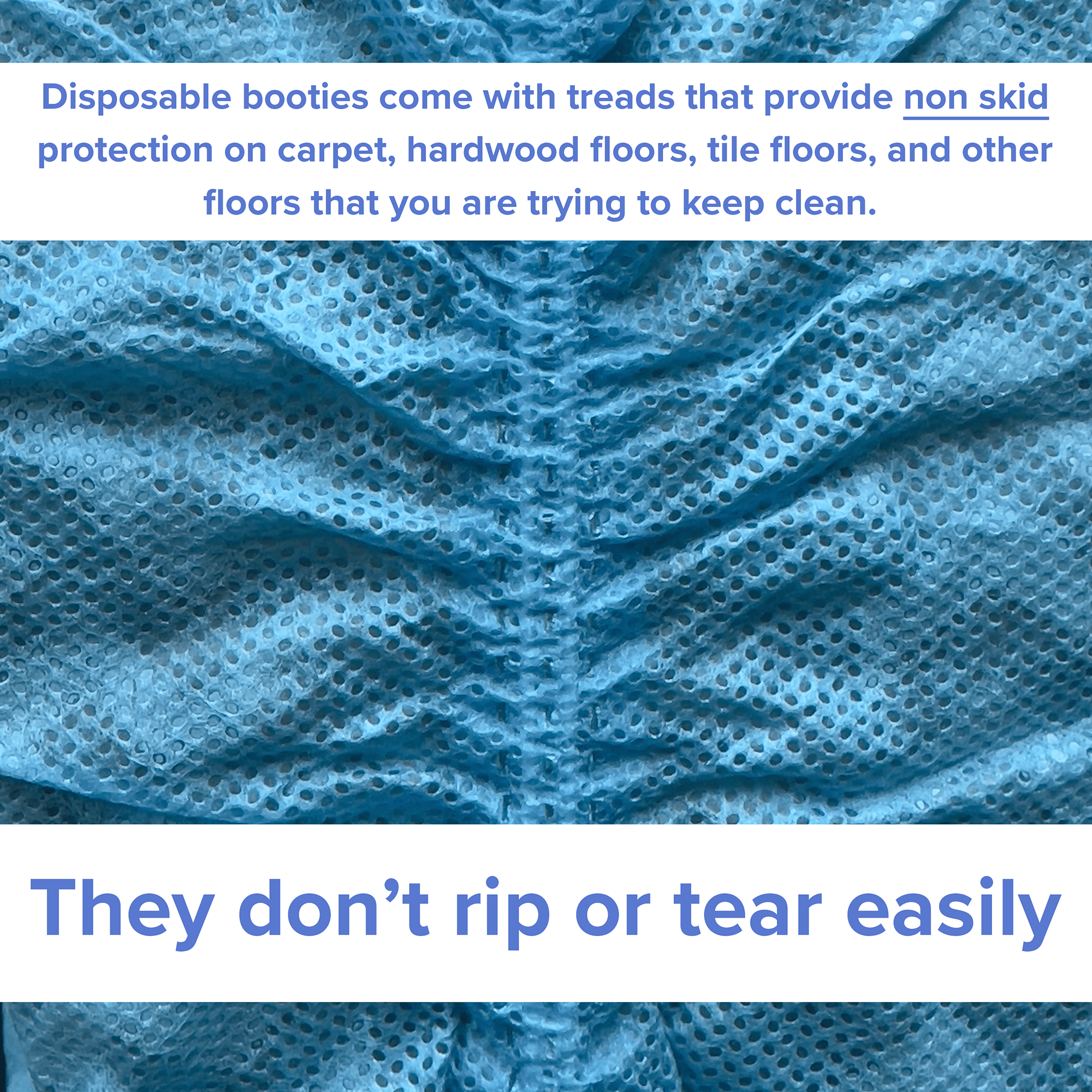 20 Pack Blue Disposable Shoe Covers - XL - Water Resistant