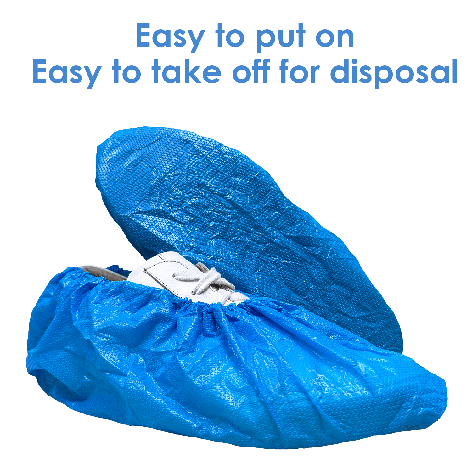 20 Pack Blue Disposable Shoe Covers - XL - Waterproof
