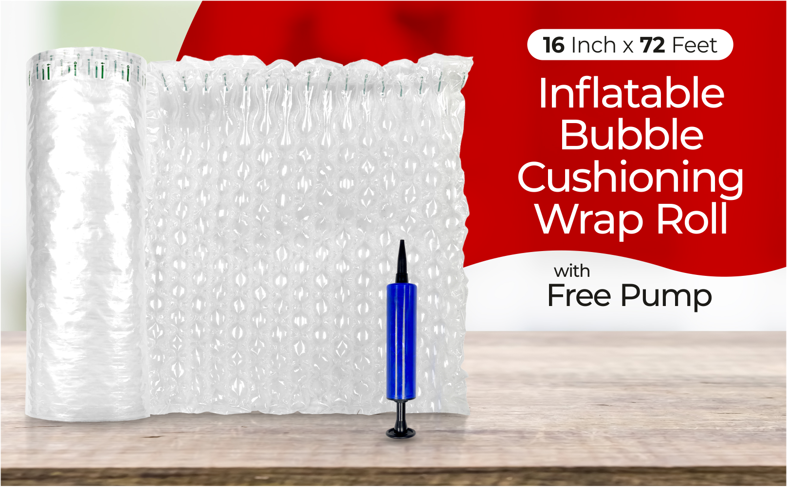 16x72' Inflatable Bubble Wrap with Pump - Durable & Lightweight