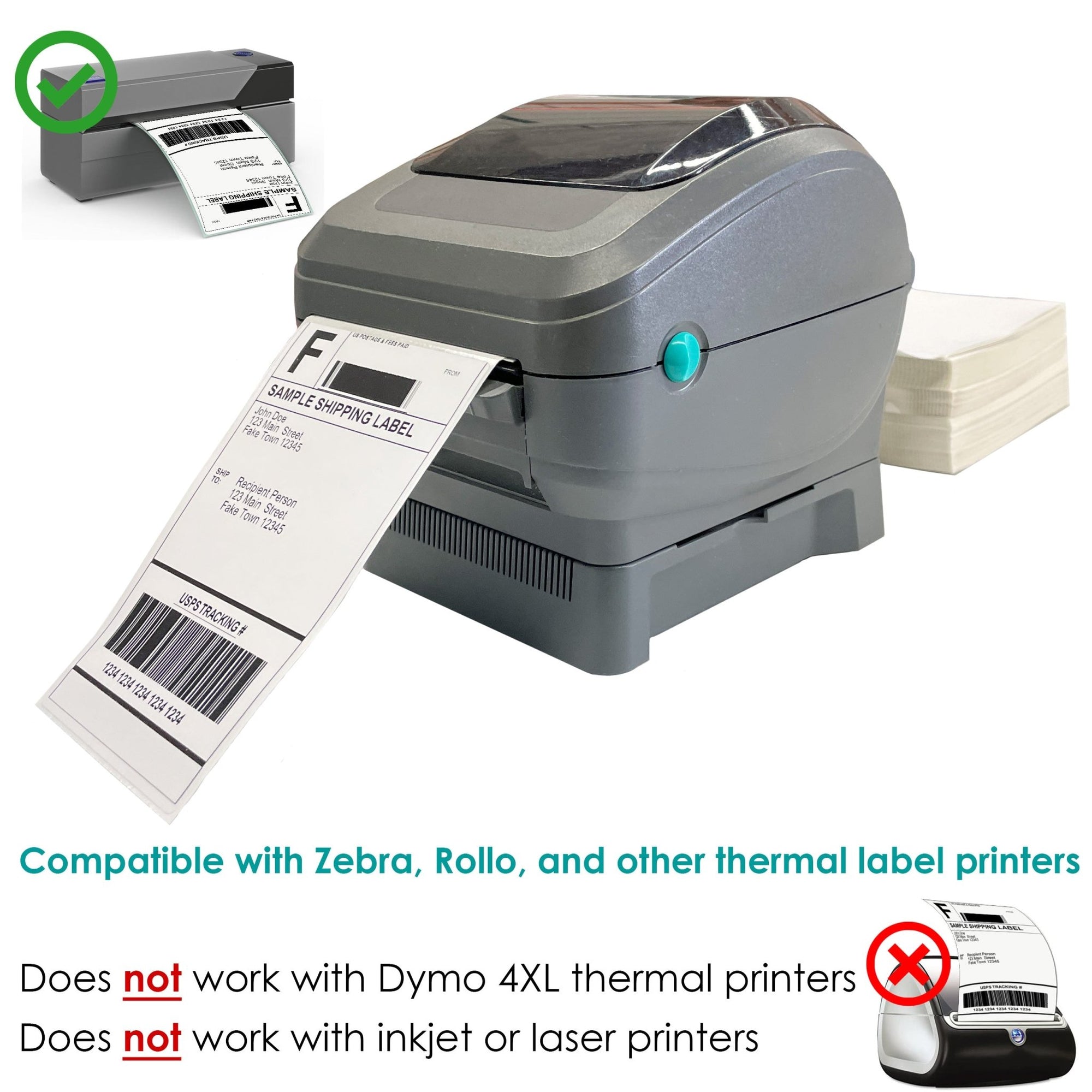 Direct Thermal Shipping Labels with Perforation - 4" x 6" - 500 Pack