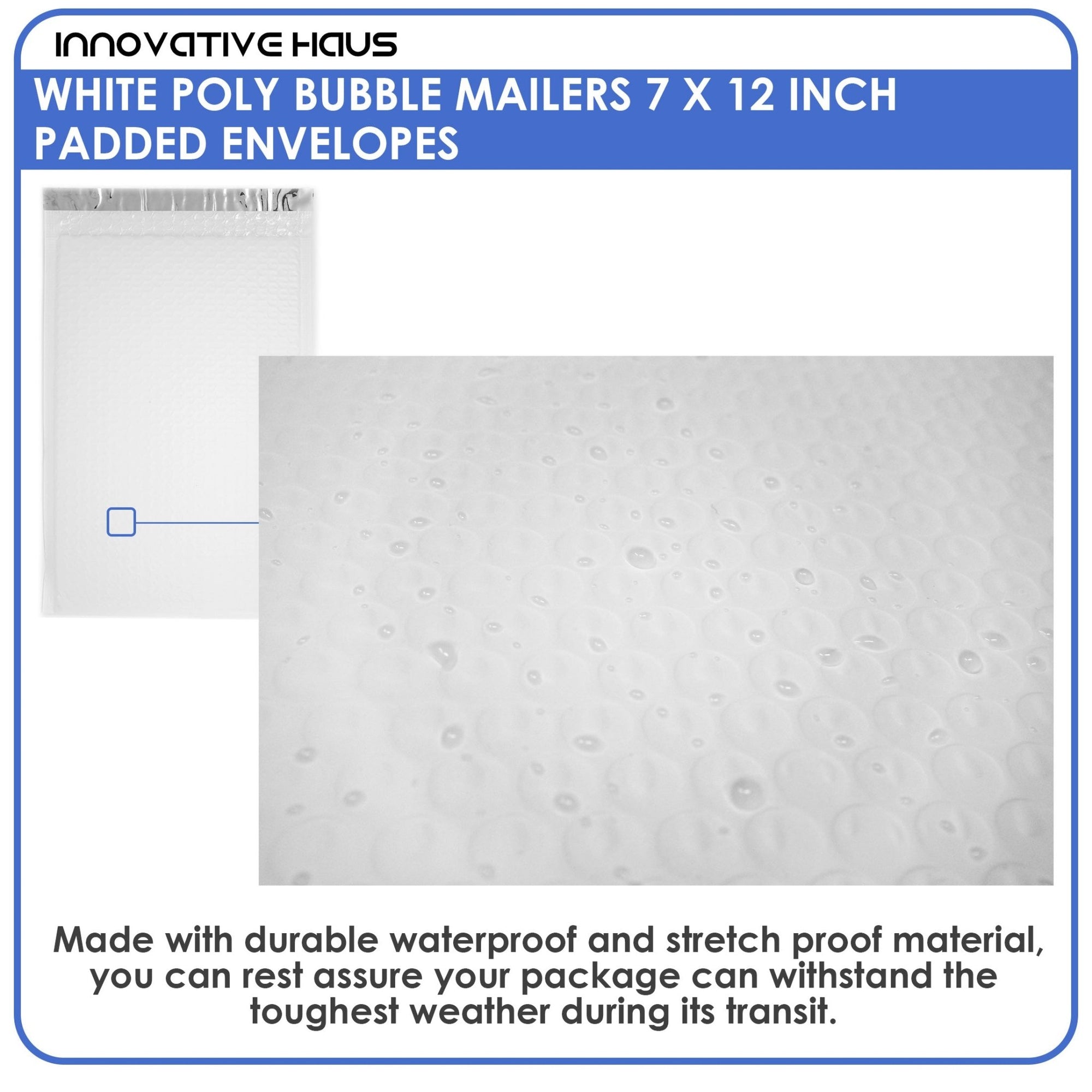 Padded Poly Mailer - 7" x 12" - White - 25 Pack